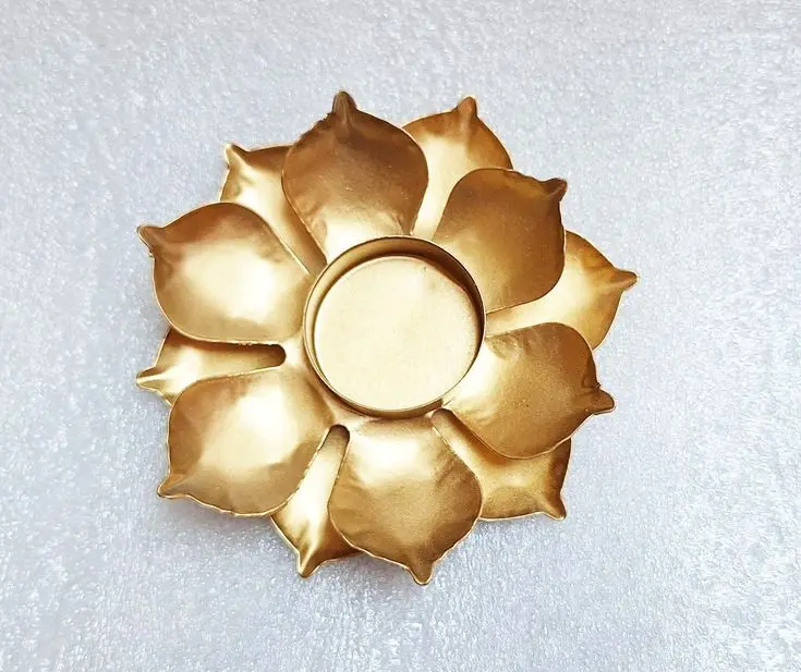 Elegant Lotus T-Light Candle Holder , perfect for adding a serene touch to your home decor _ Idol for meditation or relaxation !.webp