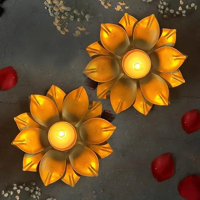Lotus Design Brass Diya.webp