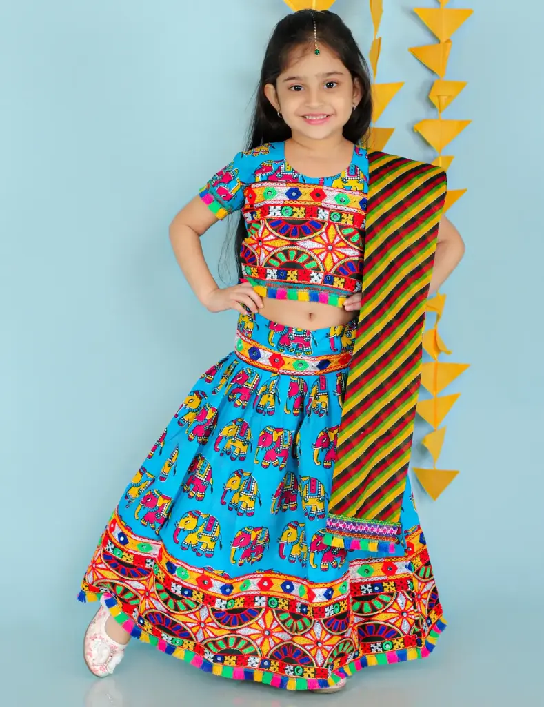 Amayra Girls Blue Navratri Chaniya Choli