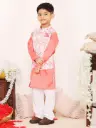 Krish Boys Peach Jacket Kurta Dhoti