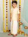 Nivaan Boys Peach Jacket Kurta Dhoti