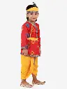 Aarush Boys Red Cotton Krishna Kurta Dhoti