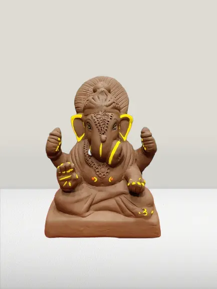 Ekdanth Red Maati Eco- Friendly Ganesh 7 inches