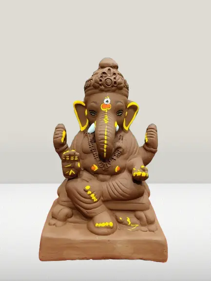 Gajkarna Red Maati Eco- Friendly Ganesh 10 inches