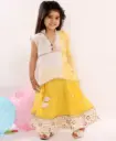 Aira Girls White Floral Sequin Lehenga