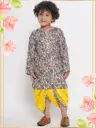 Reyansh Boys Green Floral Kurta with Dhoti