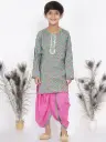Kiaan Boys Blue Floral Kurta with Dhoti 