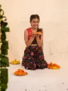 Aarohi Girls Black Ready to Wear Lehenga