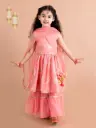 Tavisha Girls Pink Kurta with Sharara & With Dupatta 