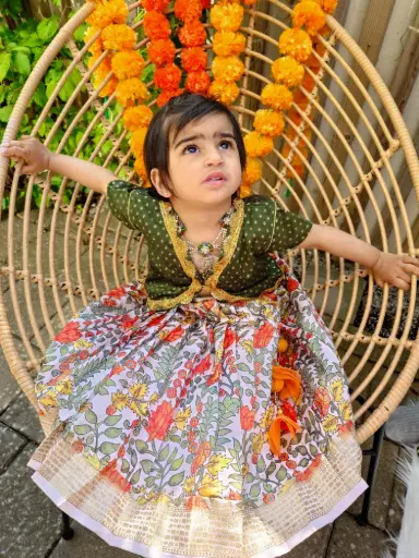 Chhavi Girls Designer Silk Girls Lehenga