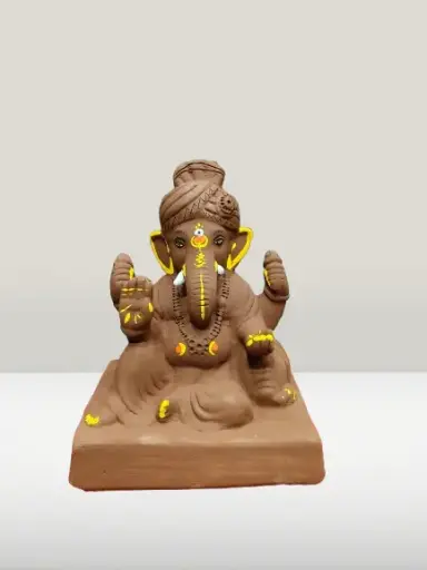 Sumukh Red Maati Eco- Friendly Ganesh 7 inches
