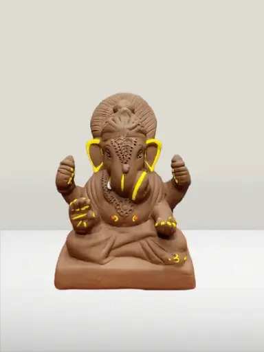 Ekdanth Red Maati Eco- Friendly Ganesh 7 inches