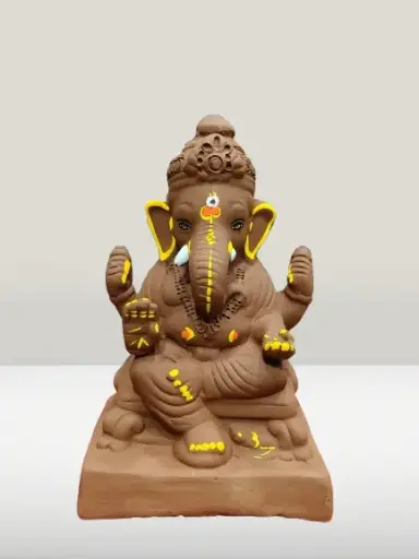 Gajkarna Red Maati Eco- Friendly Ganesh 10 inches