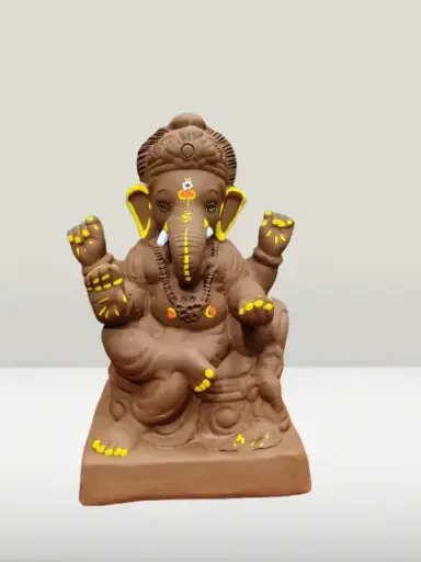 Lambodara Red Maati Eco- Friendly Ganesh 10 inches