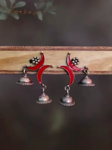 [0212EMJHRED140] Bhavana Earrings