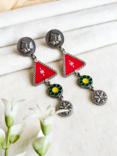[1889EMDLREDGRNYLW1851] Divya Earrings