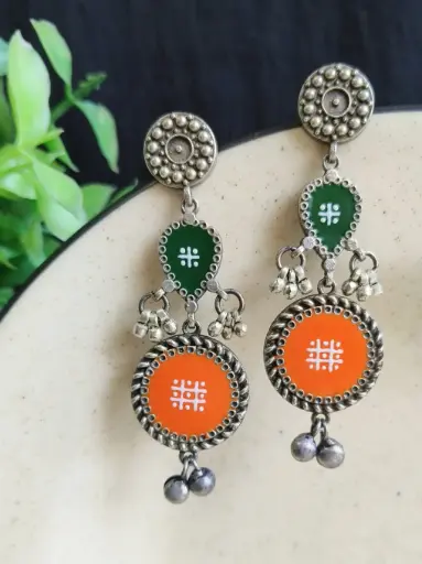 [1903EMDLGRNORG2271] Farah Earrings