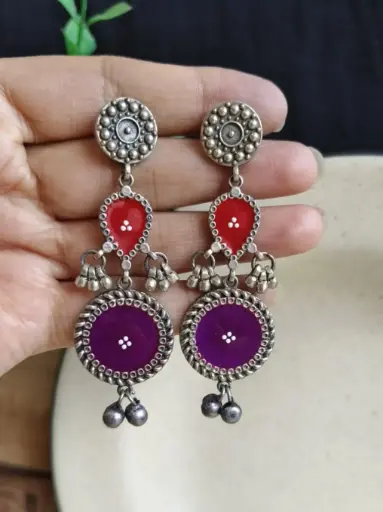 [1903EMDLREDWNE2271] Farah Earrings