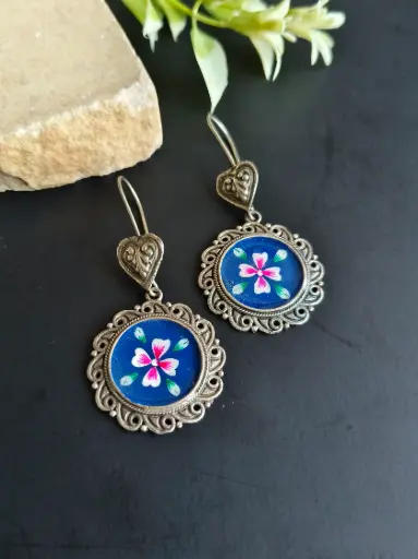 [0913EMHKBLU148] Nidhi Earrings