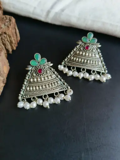 [1623STMGRRED120] Purnima Earrings