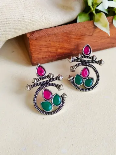 [1797OXSTREDGRN751] Rashi Earrings