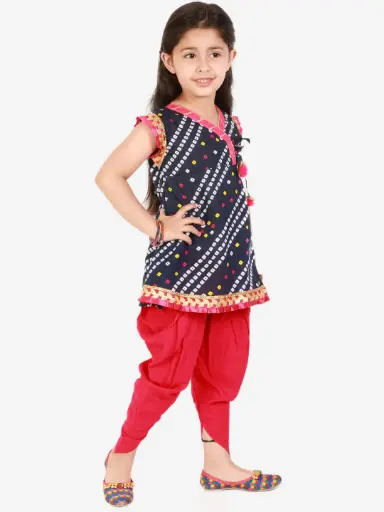 [K22DG188NV] Amira Girls Navy Blue  Dress